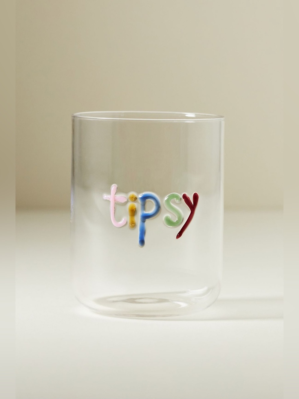 ANTHROPOLOGY The Love Notes Icon Juice Glass “TIPSY” NEW
